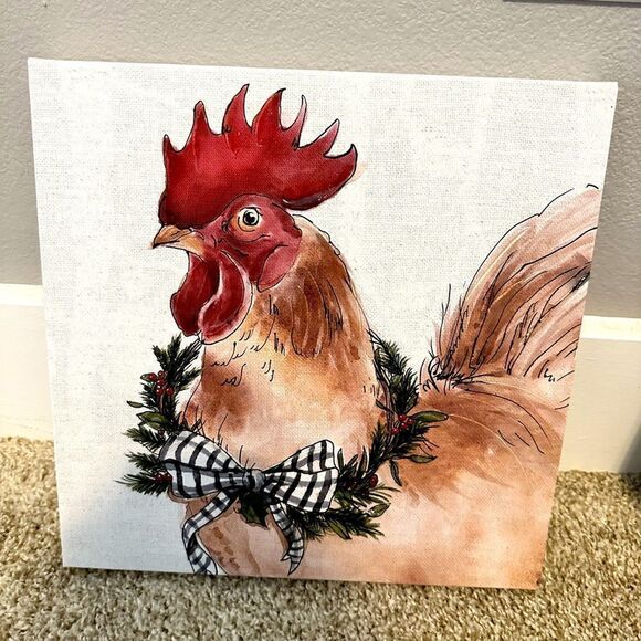 CANVAS WALL PICTURE CHICKEN - Picture 1 of 2